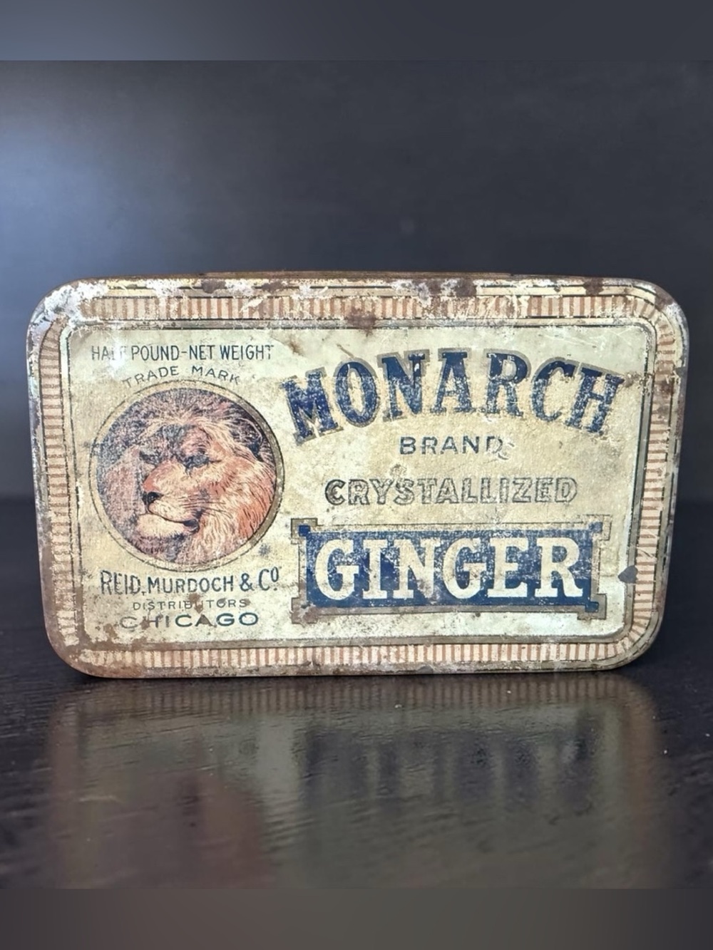 Vintage Monarch Brand Crystallized Ginger Tin